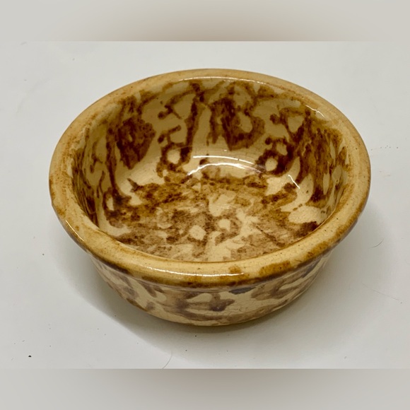 19th Century Antique American Rockingham Melt Glaze Spatter Spongeware Bowl - Picture 14 of 14